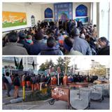 کارگران شهرداری نیشابور در اعتراض به بازگشت پیمانکاران تجمع کردند