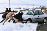 مسدود شدن محور شاهرود-آزادشهر به دلیل بارش  برف و کولاک