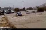 مسدود شدن جاده نیشابور به مشهد در پی بارشهای اخیر و جاری شدن سیلاب