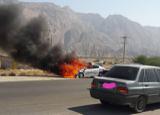 خودروی پلیس در بوشهر آتش گرفت+عکس