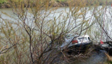 سقوط  پراید به داخل رودخانه + عکس