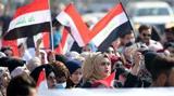 تظاهرات ضدآمریکایی عراقیها در حمایت از حشد شعبی