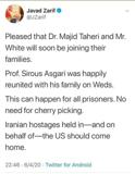 ظریف تبادل زندانیان ایرانی و آمریکایی را تایید کرد
