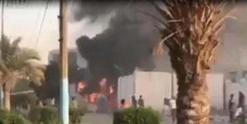 آتش افروزی معترضان در خانه استاندار نجف
