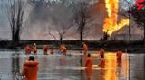 آتش سوزی چاه نفت در  هند