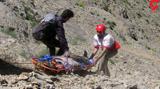 سقوط یک کوهنورد از ارتفاعات دنا