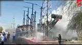 فیلمی  از انفجار نیروگاه  شهید مدحج زرگان اهواز