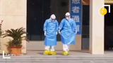 رقص پرستاران چینی پس از بهبودی مبتلایان کرونا