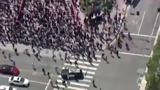 له کردن معترضان توسط پلیس آمریکا در لس آنجلس